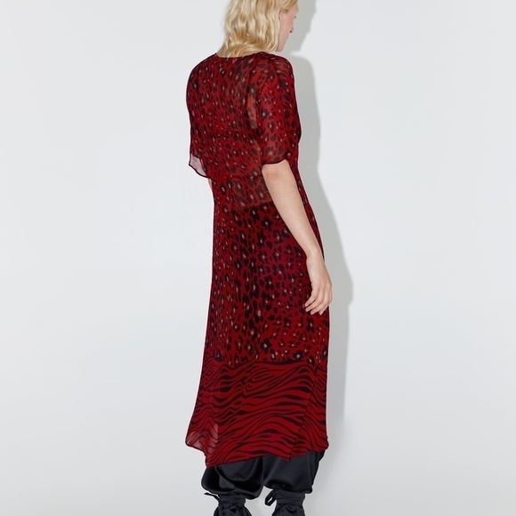 NWT ZARA ANIMAL PRINT DRESS SHIRT - Picture 3 of 7